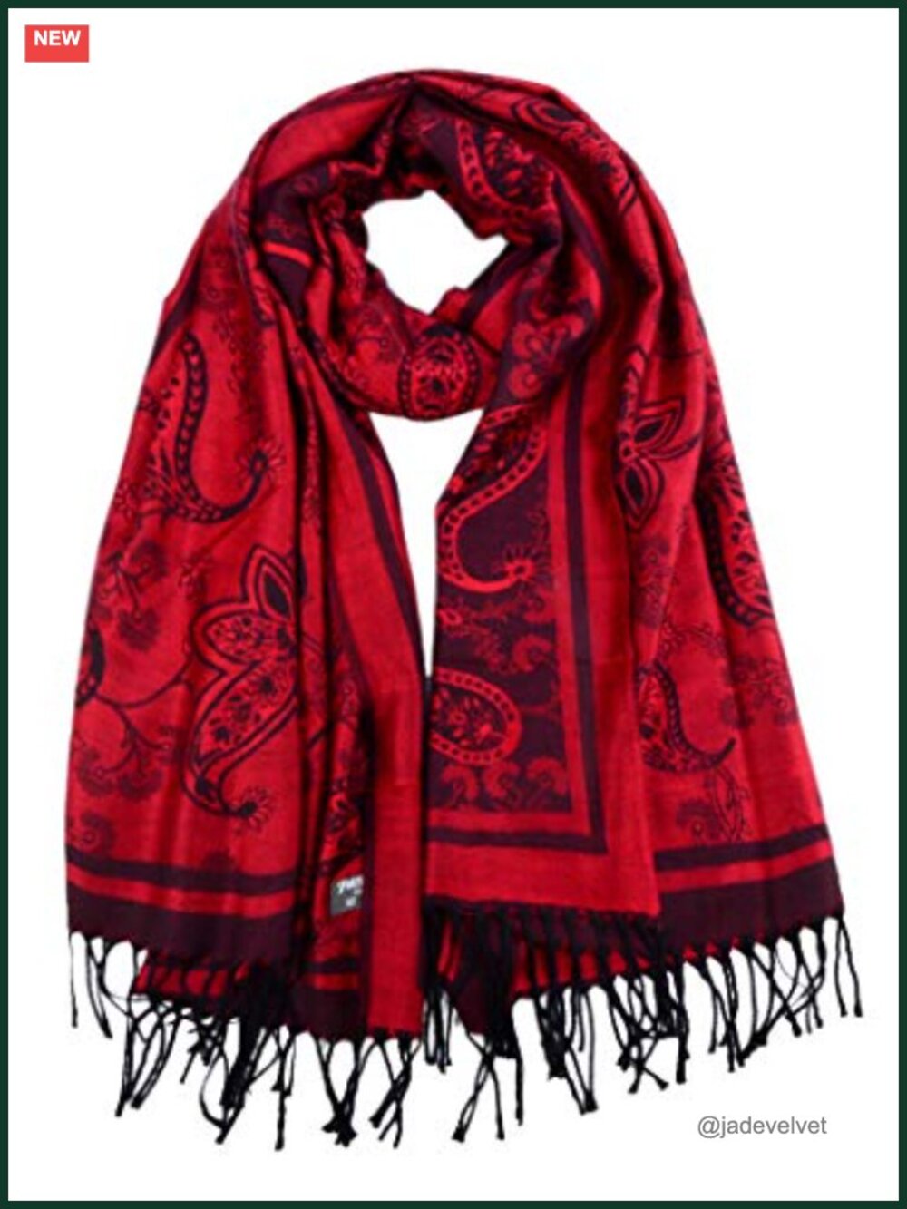 Women's Pashmina Shawl and Wrap Two Tone Ethnic Paisley Pattern Scarf